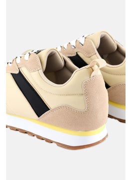 RBX Women Lace Up Training Sports Shoes, Beige Combo  - Image 2