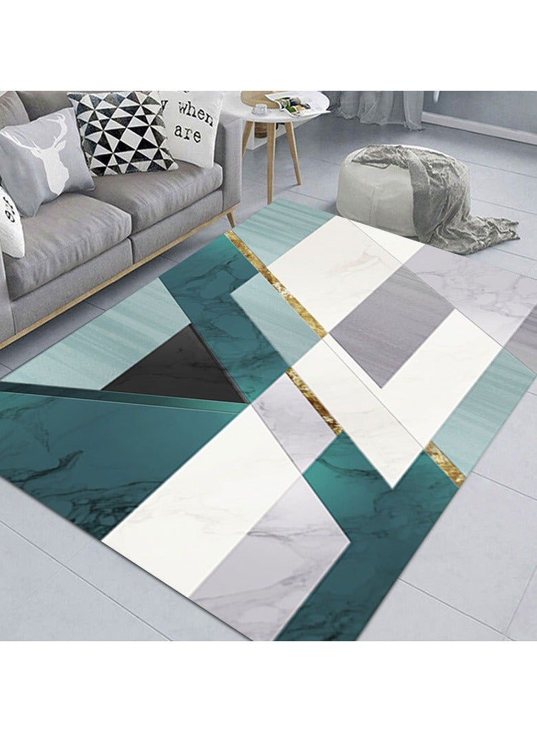 Loquat سجادة مستطيلة صغيرة من ألياف البوليستر عالية الجودة باللون الأخضر الطازج