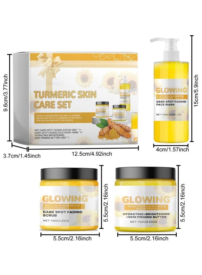 EELHOE 3 in 1 Skin Care Set, Turmeric Combo Skincare, Turmeric Skin Care Set, Glow Combo Face Wash | Natural Peeling & Hydration - Image 4