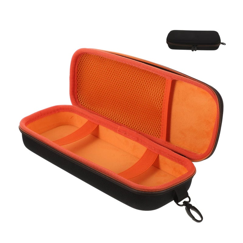 Dual Microphone Storage Bag with Shock Protection Portable Black Orange Lining - Image 2