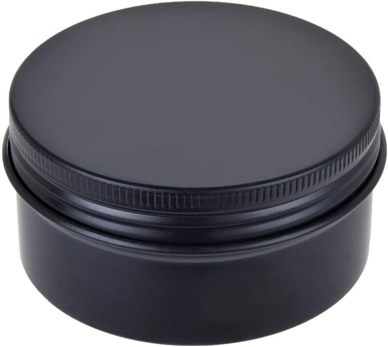 Healthcom 6 oz 12 Packs Black Round Aluminum Tin Cans Screw Top Metal Steel Tins Empty Slip Slide Cosmetic Sample Containers Storage Organization for Salve Crafts Spice Candles  - Image 3