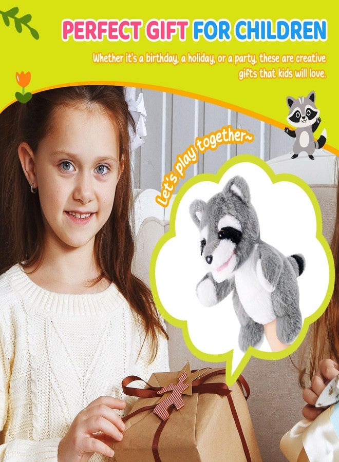 ZJoey Animal Hand Puppets 11 Inch Safari Jungle Zoo Woodland Puppet Rainforest Grassland Animals Role-Playfor Kids Storytelling Imaginative Pretend Play Teaching Preschool Learning Educational(Raccoon) - Image 3