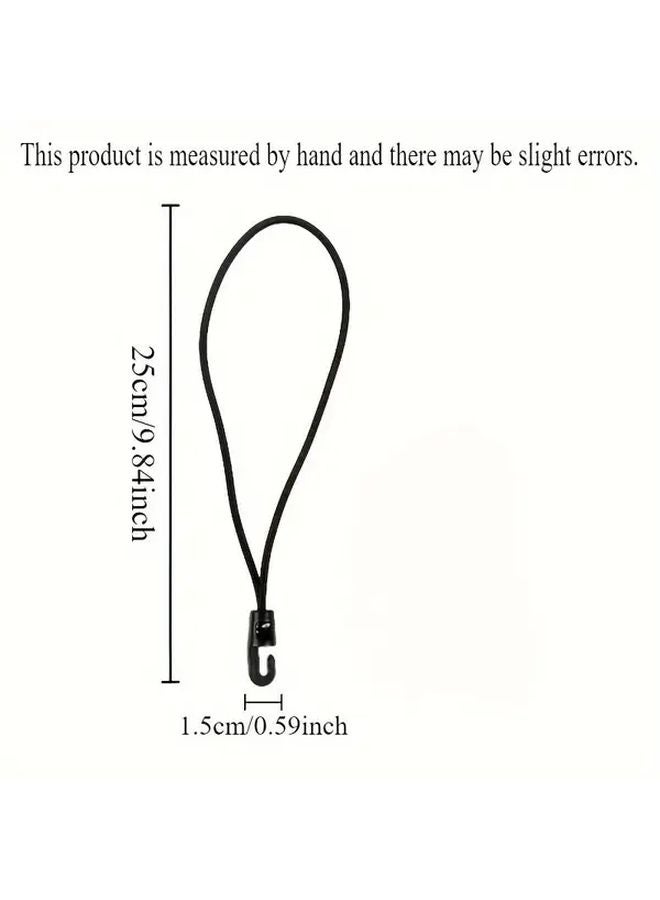10pcs Heavy Duty Elastic Bungee Cords With Hooks Black Durable Rubber Stretch Straps For Camping Pool Canopy Boat Covers - Image 4