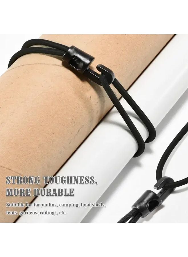 10pcs Heavy Duty Elastic Bungee Cords With Hooks Black Durable Rubber Stretch Straps For Camping Pool Canopy Boat Covers - Image 2