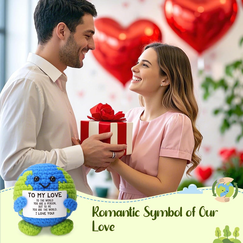 Jettryran Anniversary Birthday Valentine Day Gifts for Him Her Women Men I Love You Gifts for Boyfriend Husband Girlfriend Wife Couple Romantic Valentines Day Decorations Earth Day Home Decor You are The World - Image 5