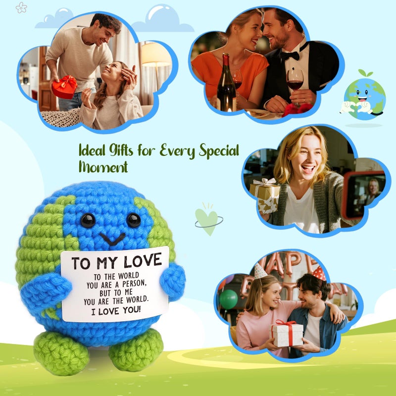 Jettryran Anniversary Birthday Valentine Day Gifts for Him Her Women Men I Love You Gifts for Boyfriend Husband Girlfriend Wife Couple Romantic Valentines Day Decorations Earth Day Home Decor You are The World - Image 3