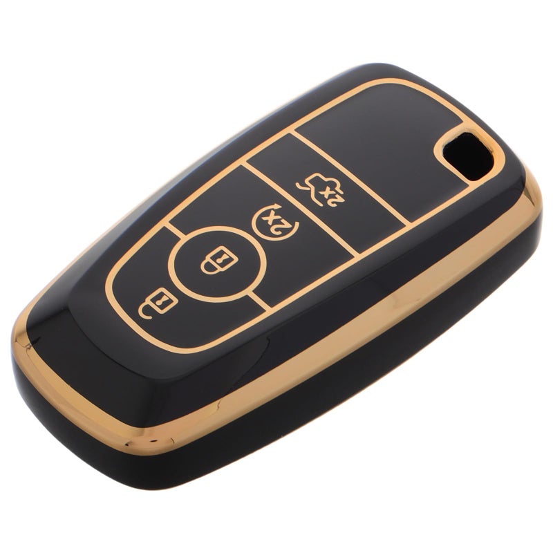 TPU Anti Scratch Black Key Fob Cover Compatible for Ford 4 5 Button Automotive Use - Image 2