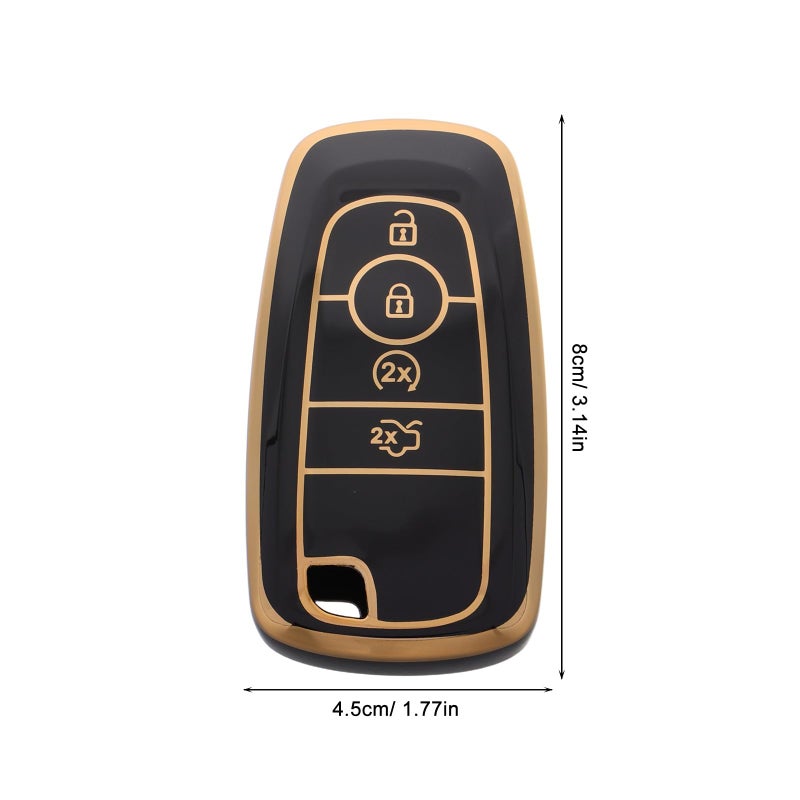 TPU Anti Scratch Black Key Fob Cover Compatible for Ford 4 5 Button Automotive Use - Image 3