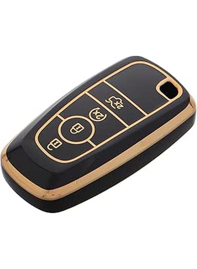 TPU Anti Scratch Black Key Fob Cover Compatible for Ford 4 5 Button Automotive Use - Image 1