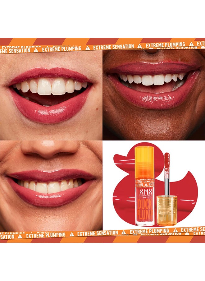 XNX Duck Plump Lip Plumping Lacquer, Fat Lip Oil Lip Glaze, Glitter Shine Primer Lip Clear Plumping Lip Gloss, High Pigment No Sticky Lip Gloss, Lip Plumper Gloss Make Lips Fuller  - Image 5