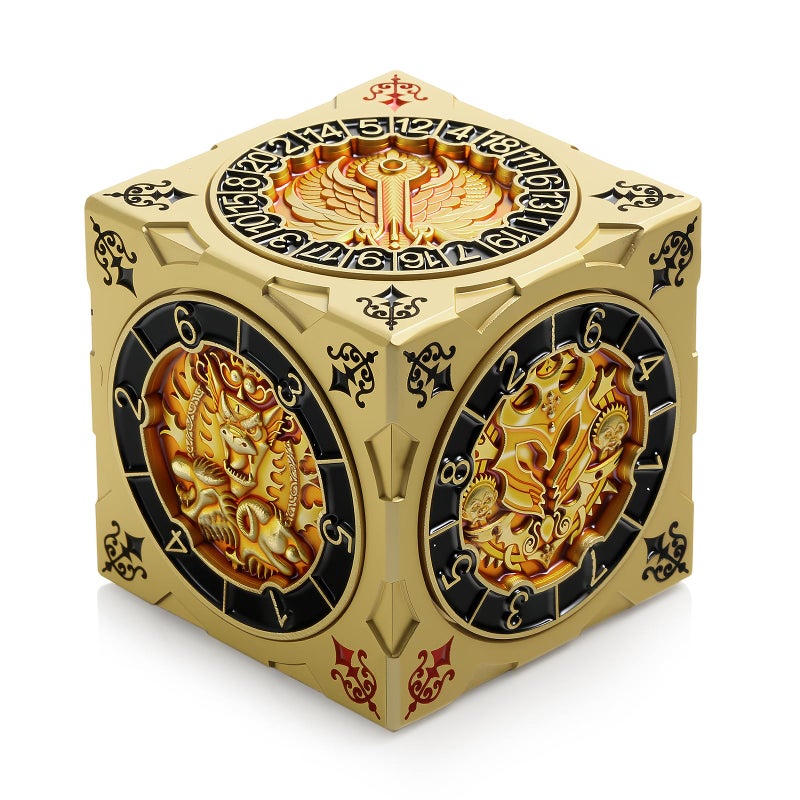 DNDND Luxury Gold MultiFunctional Spinner DND Dice Premium DD Monster Themed Metal Dice Cube for TTRPG Dungeon Masters RPG Collectors Gift Gold - Image 3