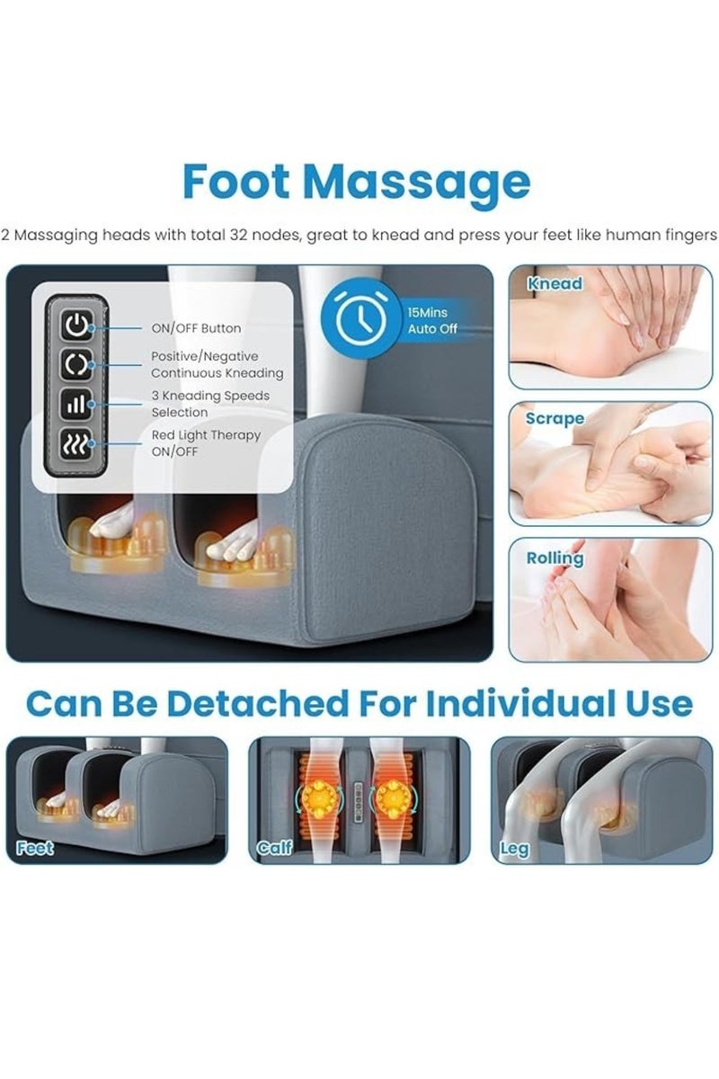 إسكدنيا مساج كهربائي كامل للجسم قابل للطي | وسادة مساج بالاهتزاز للظهر والرقبة والقدم ودعم الفقرات - مرتبة وسادة قابلة للطي مع مؤقت وشدة قابلة للتعديل للاستخدام المنزلي أو المكتبي (أزرق فاتح، فخم) - Image 5