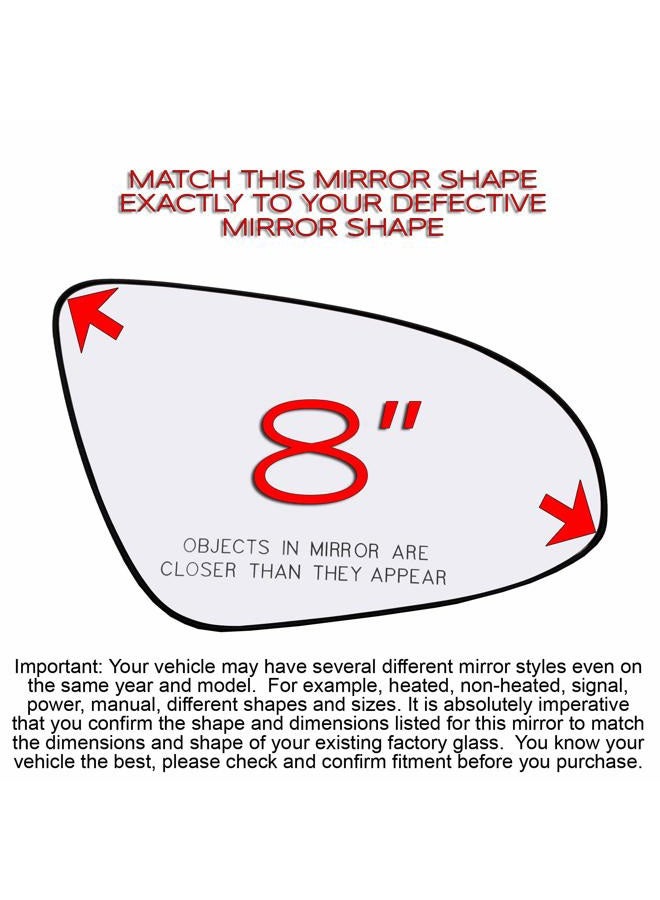 Rugged TUFF Passenger Side Mirror Assembly Right Glass, Back Plate, Heated, Replacement Compatible With 2013-2018 Toyota Avalon, 2012-2017 Camry Sold - Image 2