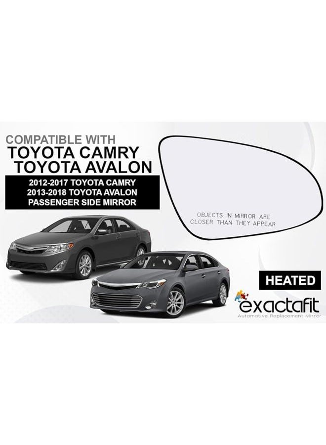 Rugged TUFF Passenger Side Mirror Assembly Right Glass, Back Plate, Heated, Replacement Compatible With 2013-2018 Toyota Avalon, 2012-2017 Camry Sold - Image 5