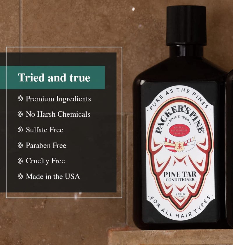 Packer's Pine Tar Conditioner - Natural Men's Psoriasis Aid with Pine Oils, Perfect Companion for Pine Tar Shampoo, 8 fl oz - Image 3