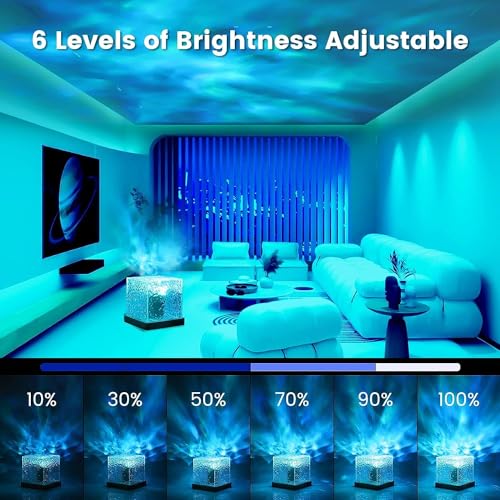 Desidiya® Ocean Wave Water Lamp, Projector 3D Water Wave Effect Romantic LED Light Projector Projection Lamps Crystal Table Lamp for Bedroom Decor USB Powered (Pack of 1) - Image 2