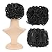 SWACC Short Messy Curly Dish Hair Bun Extension Easy Stretch hair Combs Clip in Ponytail Extension Scrunchie Chignon Tray Ponytail Hairpieces (Off Black-1B#) - Image 2