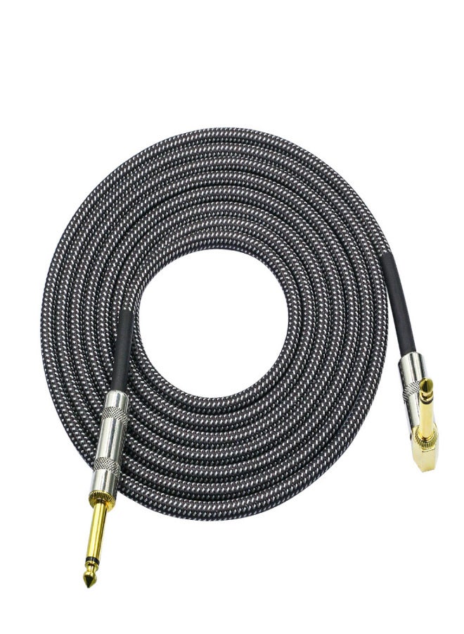 3 Meters/ 10 Feet Musical Instrument Audio Guitar Cable Cord 1/4 Inch Straight to Right-angle Gold-plated TS Plugs PVC Braided Fabric Jacket for Electric Guitar Bass Mixer Amplifier Equalizer - Image 1