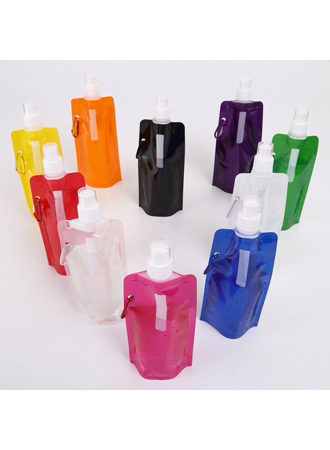 Manufacturers Produce Portable Foldable Water Bag Sports Water Bag Portable Sports Water Bag 480ml Water Bag-Color:Red-Capacity:480ml  - Image 2