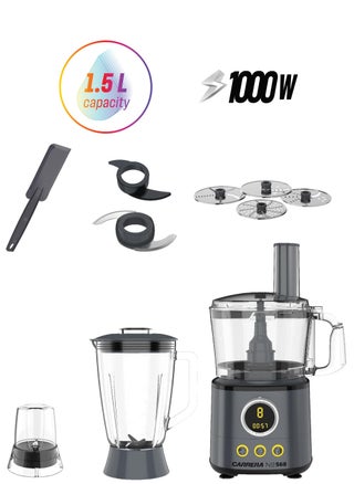CARRERA Digital Food Processor No 568- 1000W, 1.5L Glass Jar, Multi-Functional with Stepless Speed, Digital Display, Pre-set Programs, Copper Motor, and Complete Accessories - pzsku/ZAD31D835E6159C63BC2BZ/45/1746519667/a8b9b173-5458-4e50-8e5a-c0740beca642