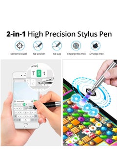 Excefore 4 Pack Capacitive Stylus Pen Universal Stylist Pens Fine Point Disc Stylus Touch Screen Pens for iPhone/iPad/Android/Tablet and All Capacitive Touch Screens  - Image 2