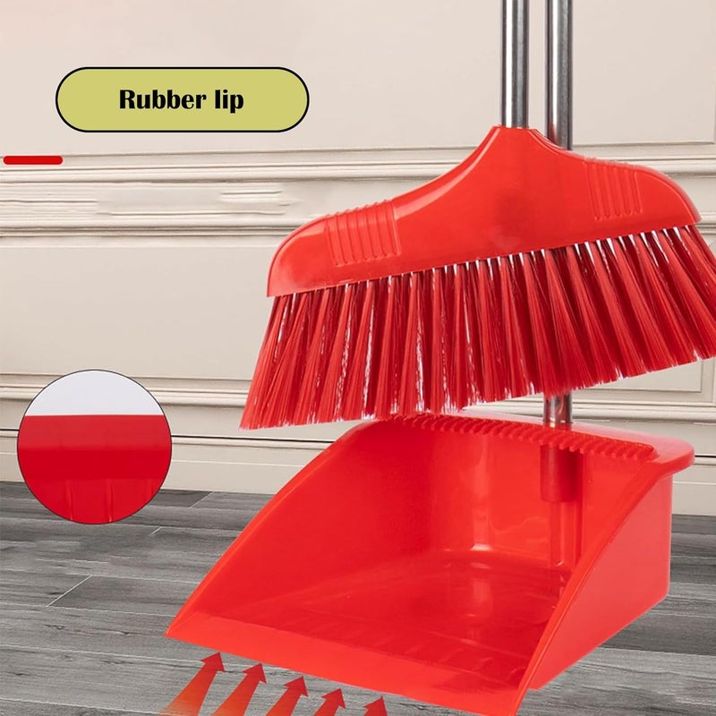 sulfar Long Handle Broom and Dustpan Set, Standing Upright Design, Lightweight & Durable, Ideal for Home, Kitchen & Office Floor Cleaning – Pack of 1 - Image 3