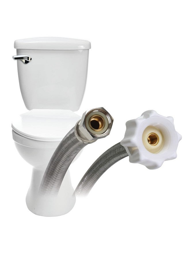 فلويد ماستر موصل المرحاض Fluidmaster B1T12CS CLICK SEAL، من الفولاذ المقاوم للصدأ المضفر - خيط ضغط أنثوي 3/8 × خيط محبس كرة أنثوي 7/8، بطول 12 بوصة