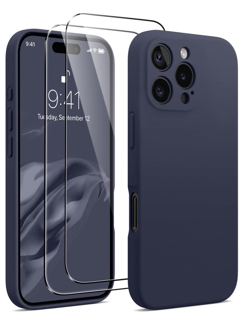 Raxoom 16 Pro Max Phone Case, Silicone Upgraded [Camera Protection], [Compatible with MagSafe], Anti-Scratch Microfiber Lining Inside with 2 Screen Protectors â€“ Midnight Blue - Image 1