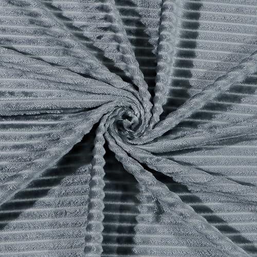 RD TREND® Striped Warm Reversible Quilt Cover Single Bed with Zipper, Duvet Cover Single Bed with Stripe Soft Flannel (60x90) Inches. (Grey) - Image 2