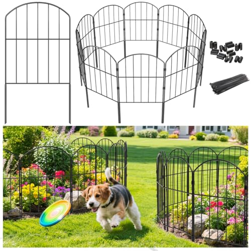 VANCASTLE Decorative Garden Fence Outdoor Total 105ft L x 24in H Rustproof Metal Landscape Barrier Fence Black Fence for Yard Patio Lawn 10 Panels - Image 1