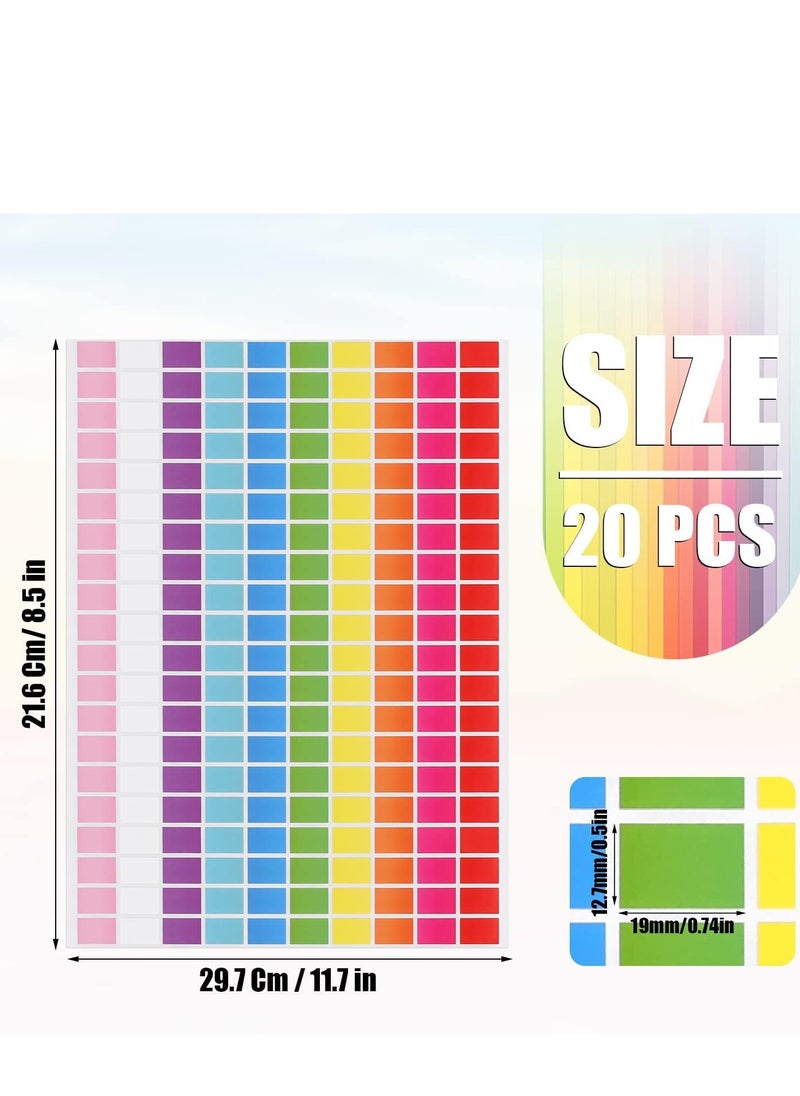 SYOSI - 4000pcs Rectangle Color Coding Labels 3/4inch Colored Stickers Removable Large Color Coding Labels Color Coded Label Stickers for Planner Labeling Moving Box Books Office - Image 1