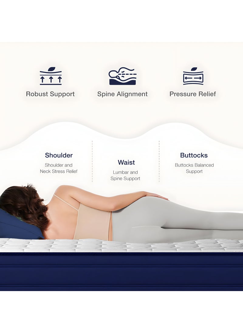 TRIVEX - Queen Size Mattress with ShapeSense Technology - Medium Firm Orthopedic Queen Mattress for Optimal Spinal Back Support & Pressure Relief, 25cm Thickness, 5-Year Warranty, Improved Sleep Quality 200Lx160W - Image 1