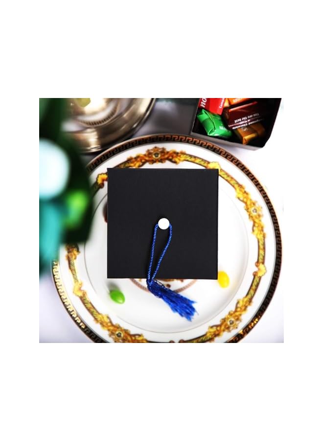 The Bros Graduation Hat Candy Box, 20 Pack Graduation Gift Box with Tassels Candy Sugar Box Doctoral Cap Shaped Box for Chocolate Candy Graduation Party Supplies Decorative Souvenirs, Blue Tassel - Image 5