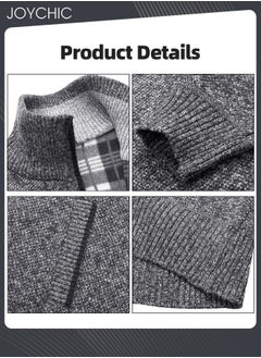 Joychic Winter Cardigan Men Casual Men Autumn Zip Thick Knitted Sweater Cardigan Pockets Warm Jacket Slim Cardigan Coat Dark Grey  - Image 3