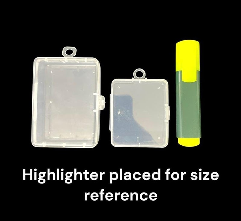 URBAA Plastic Storage Box Set, 24 Pieces, Clear Containers with Locking Lids and hook for hanging, 12 Small and 12 Extra Small For Jewellery, Beads, Pins etc. - Image 3