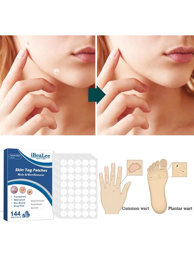 iBealee Skin Tag Patches-Mole & Wart Remover, Patch Design, Clean, Care, And Tender Skin, Painless, Easy To Use, Effective For Removing Warts, Flesh Moles, And Black Nevi, Suitable For Face And Body, Skin Label Remover 144patches - Image 3