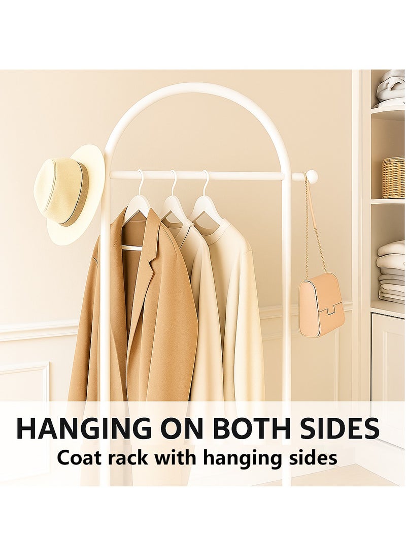 Y&D Metal Arch Coat Rack Freestanding with Heavy Stable Marble Base Sturdy Coat Rack Stand for Clothes/Bags/Hats White Coat Rack Stand for Entryway Bedroom Office Narrow Place  - Image 4