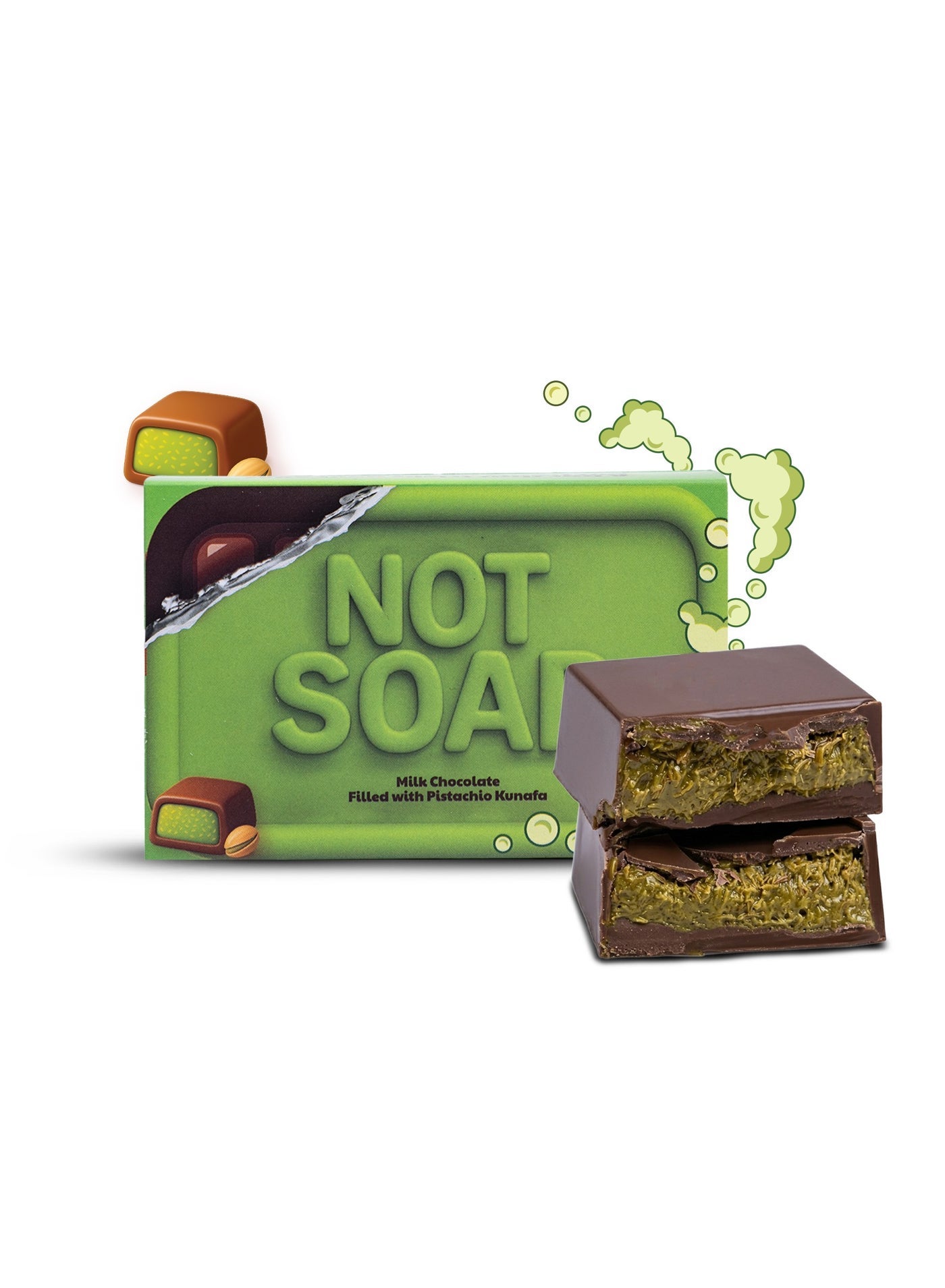 not_soap Pistachio Kunafa Melt Chocolate Bar