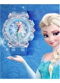 Disney Frozen Elsa Girls Watch, Cartoon Digital Watch for Kids, Child Colorful Luminous Cartoon Quartz Wrist Watch  - Image 1