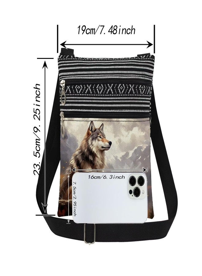 XiaoGalaee Wolf Print Women Crossbody Bag Outdoor Autumn Forest Print Adjustable Shoulder Strap for Hiking Travel Wolf Gift for Sister's Birthday Thanksgiving Men Messenger Bag - Image 4