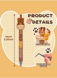Royee 6 Piece Cute Cartoon Bear Gel Pens 0.5mm Black Ink Retractable Pens for Office School  - Image 4