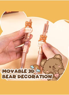 Royee 6 Piece Cute Cartoon Bear Gel Pens 0.5mm Black Ink Retractable Pens for Office School  - Image 3