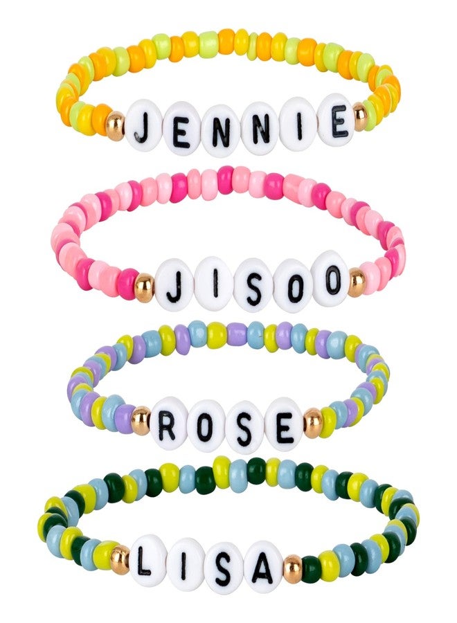 KINFERTE for Blackpink Merch Bracelet for Fans - Friendship Jewelry Gift Set(4 Pack) | Birthday Gifts, Concert Accessories, Album Vinyl Poster Stickers Album Cosplay Merchandise for Blackpink - Image 1