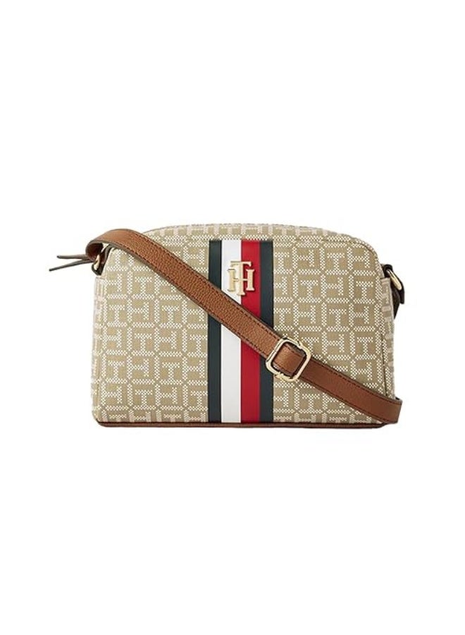 Tommy Hilfiger Denim Tommy Hilfiger حقيبة كروس بودي نسائية – حقيبة كتف أنيقة بنقشة المونوغرام مع حزام قابل للتعديل - Image 1