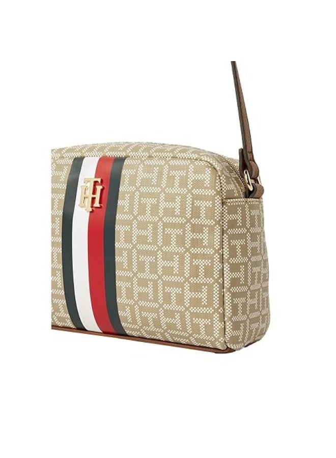 Tommy Hilfiger Denim Tommy Hilfiger حقيبة كروس بودي نسائية – حقيبة كتف أنيقة بنقشة المونوغرام مع حزام قابل للتعديل - Image 3