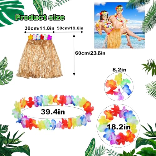Zeyoy 60 Pcs Hawaiian hula skirts & leis themed party decorations,Adult Luau Grass Skirt Suitable for Tropical Beach Parties, Holidays, Birthdays, Party Favors, Party Decorations and Supply (15.7inches) - Image 2