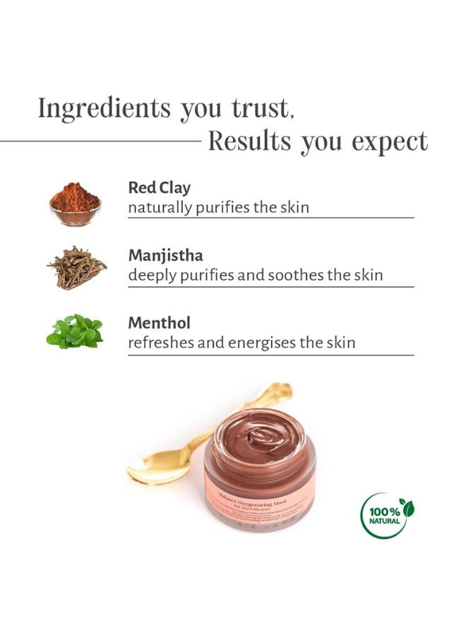 Shankara Balance Oxygenating Face Mask 50 ML | Red Clay & Manjistha | Purifying & Energizing Face Mask for Healthy, Glowing Skin - Image 3