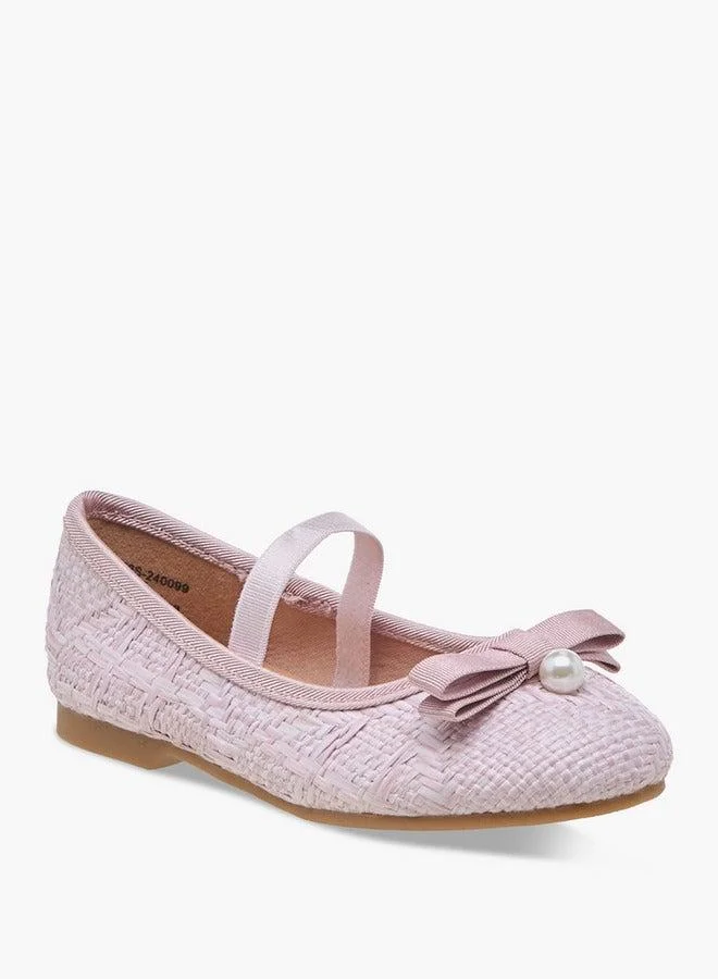 جونيورز حذاء باليرينا بفيونكة وحزام مطاطي