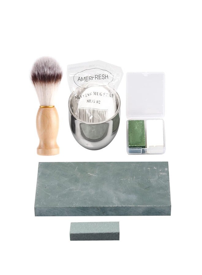 Grandslam Shaving Kit - Straight Razor With Leather Strop, Sharpening Stone, Brush, Bowl, Soap - Gift for Men - Image 3