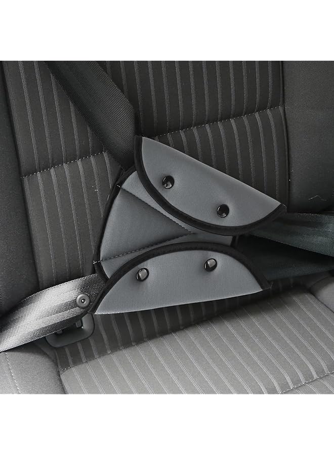 SSAWcasa Seat Belt Adjuster For Kids & Adults 2 Pack Seatbelt Adjuster For Kids Seat Belt Clips Auto Shoulder Neck Strap Adjuster Safety Strap Triangle Positioner Car Seat Strap Pads Cover Harness (Grey) - Image 3